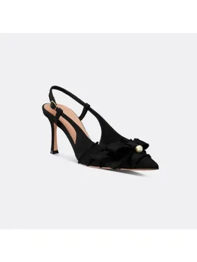 AABLE Slingback Pumps Heel Black KDV225GGN S900