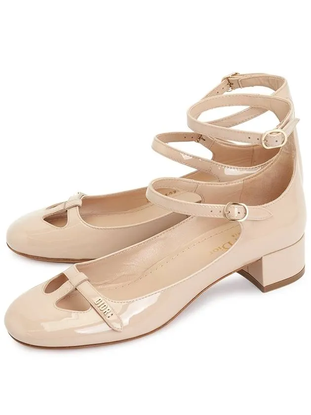 Aime Patent Calfskin Pumps Nude