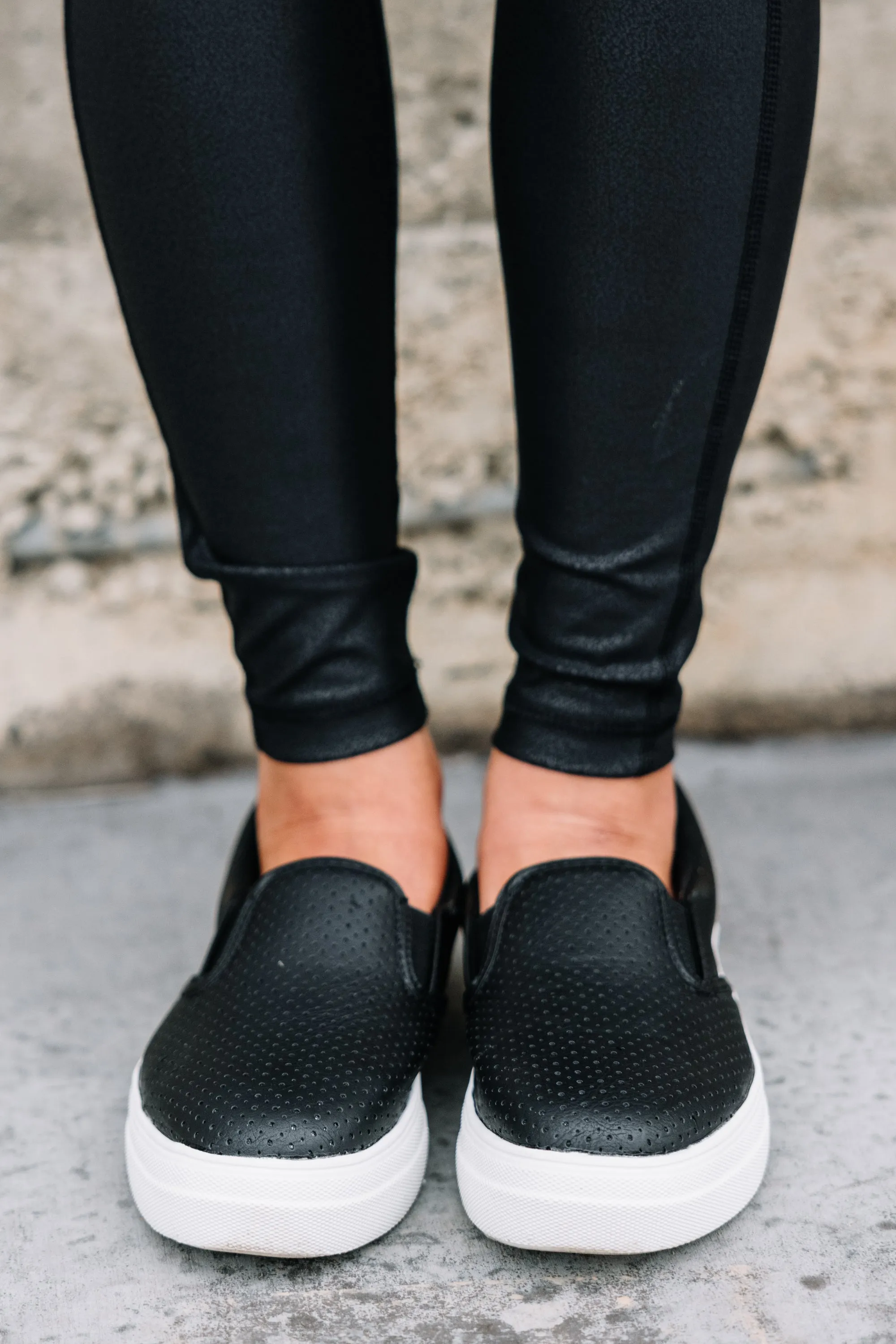 Always Here For Fun Black Platform Sneakers