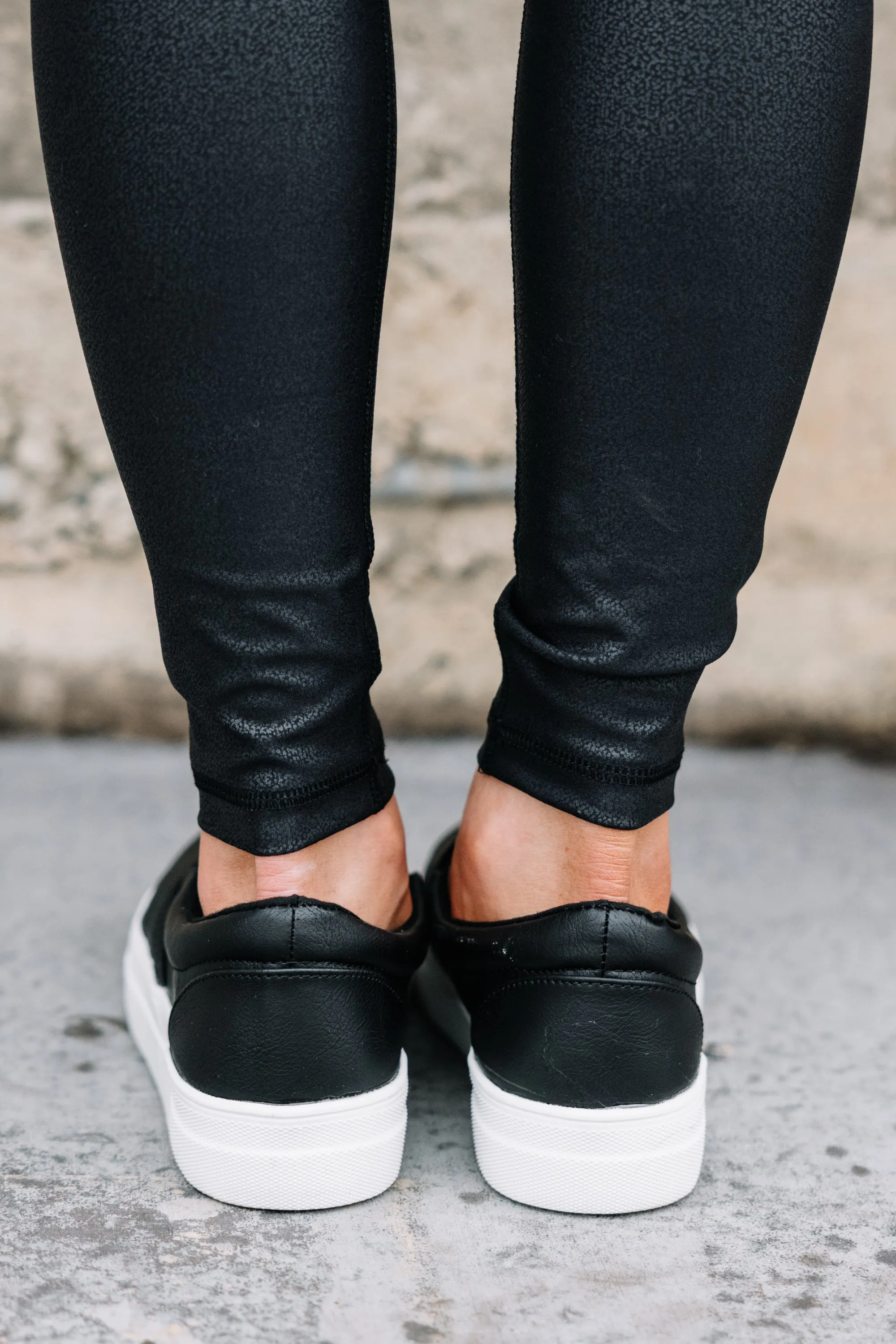 Always Here For Fun Black Platform Sneakers