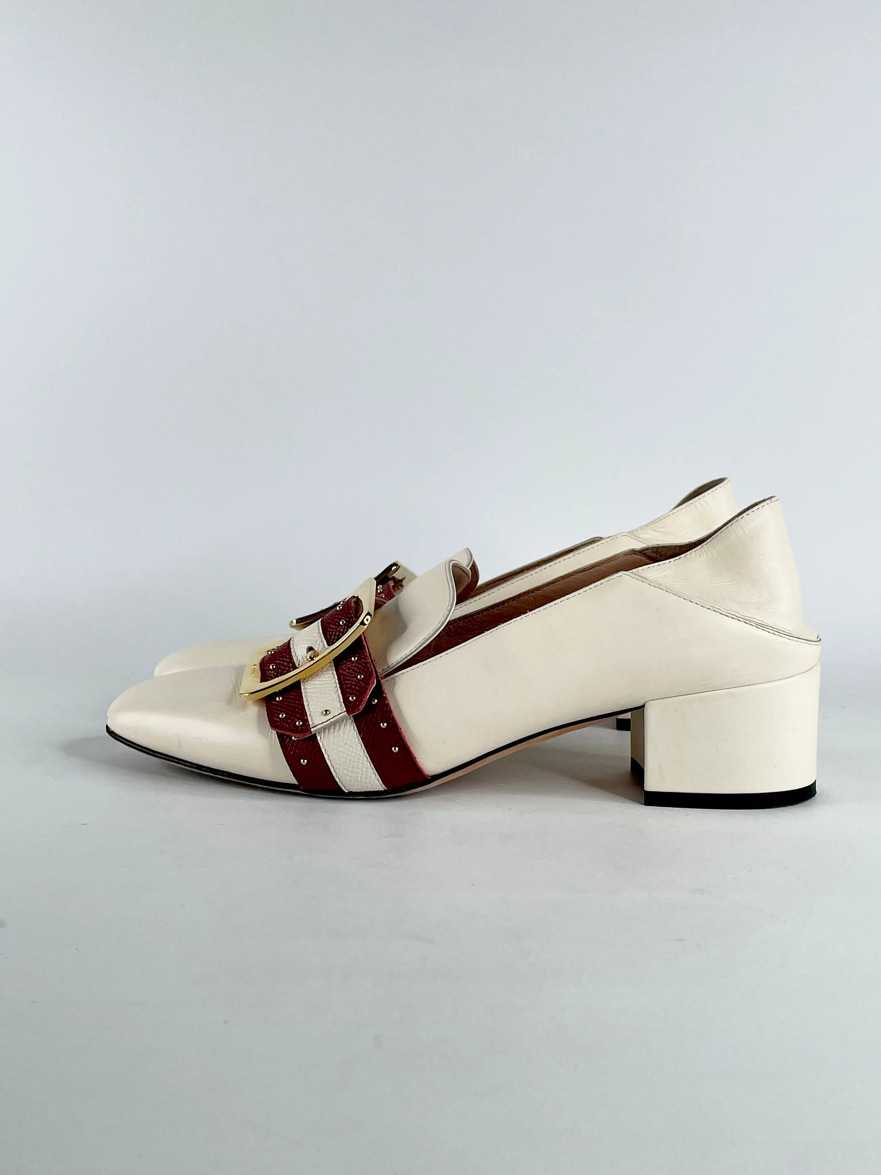 Bally Janelle Ecru Leather Loafers - EU39