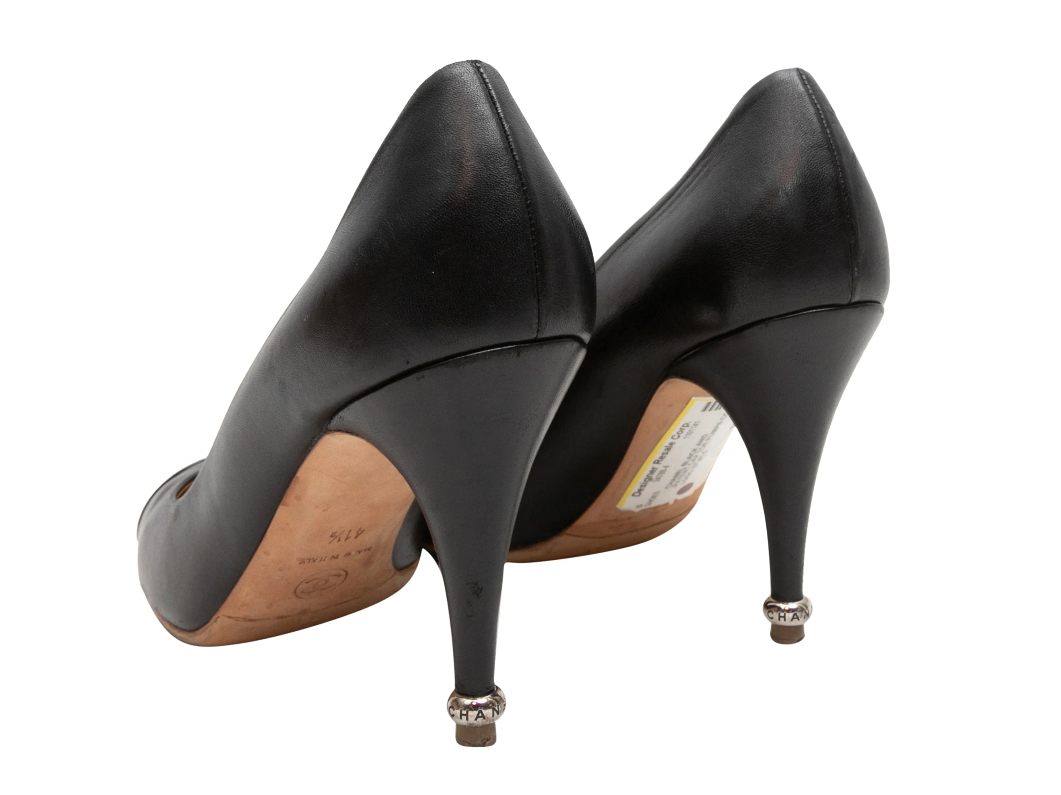 Black Chanel Cap-Toe CC Pumps Size 41.5