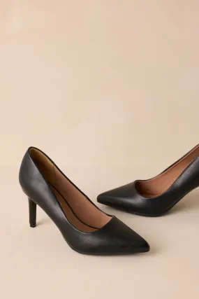 Bold Balance Black Pointed Toe Pump Heels