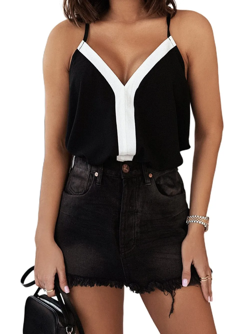 Bold Black Racerback Cami Tank