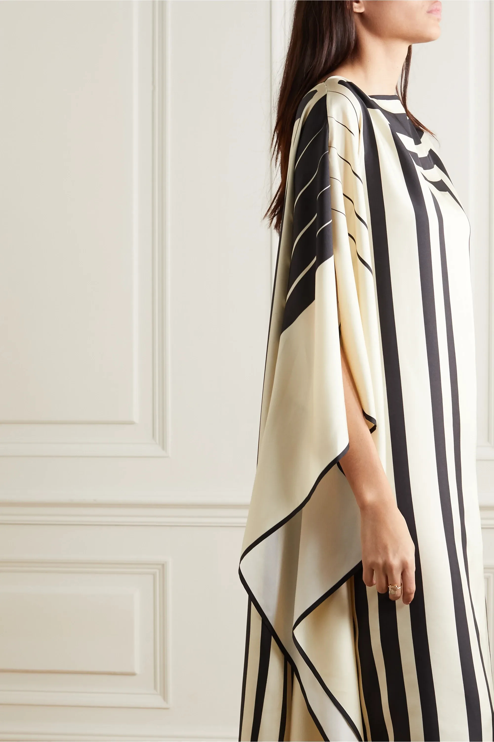 Bold Borders Satin Silk Kaftan Dress