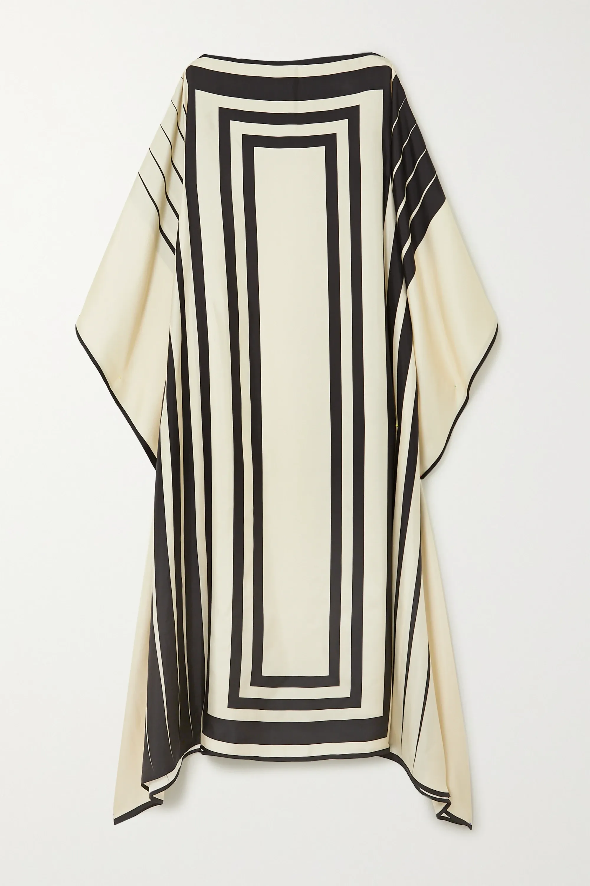 Bold Borders Satin Silk Kaftan Dress