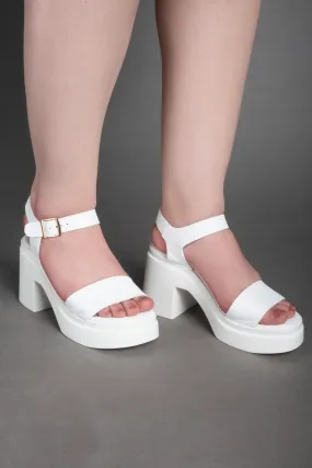 Bold Platform Heels - White