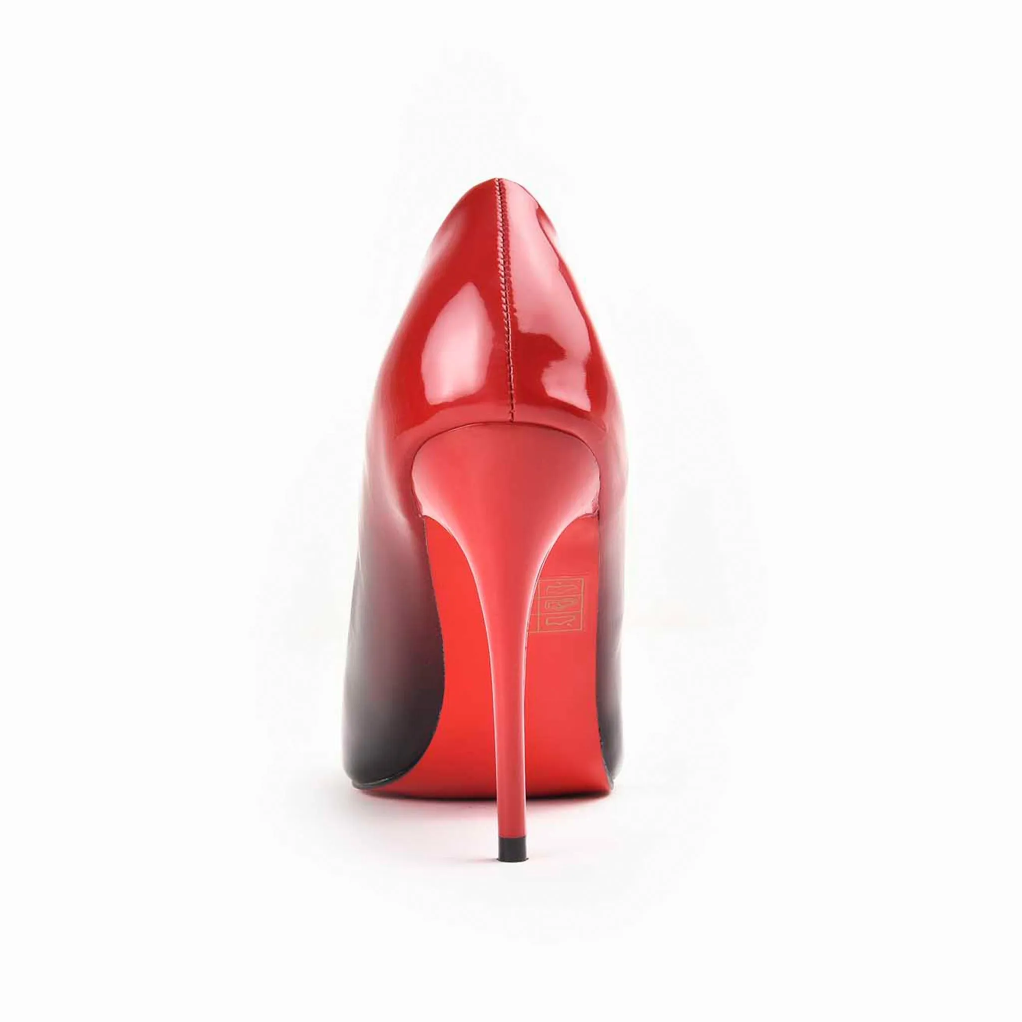 Bold Red and Black Gradient Stiletto Heels | 475M-E