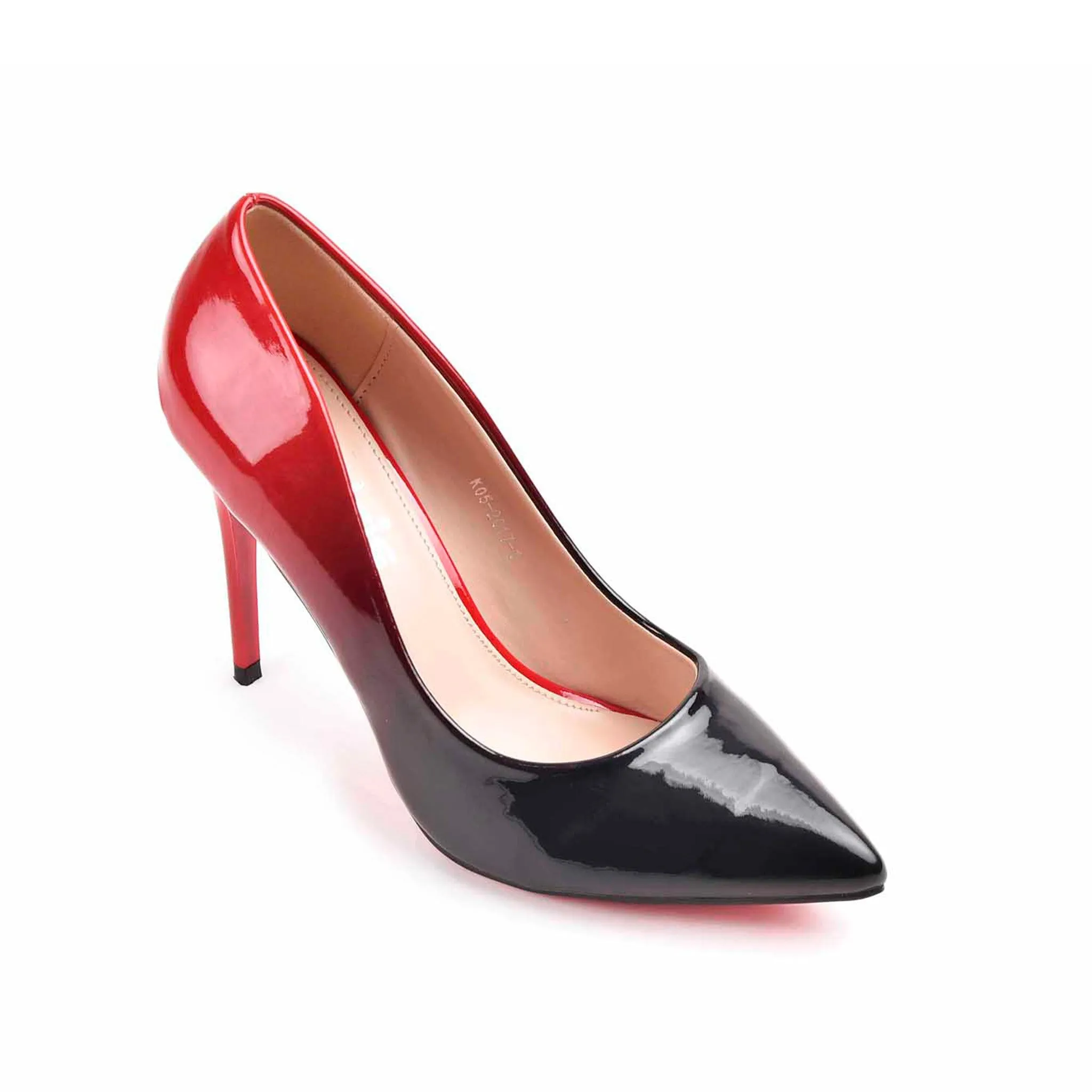 Bold Red and Black Gradient Stiletto Heels | 475M-E