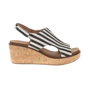 Carley Striped Wedge Sandals