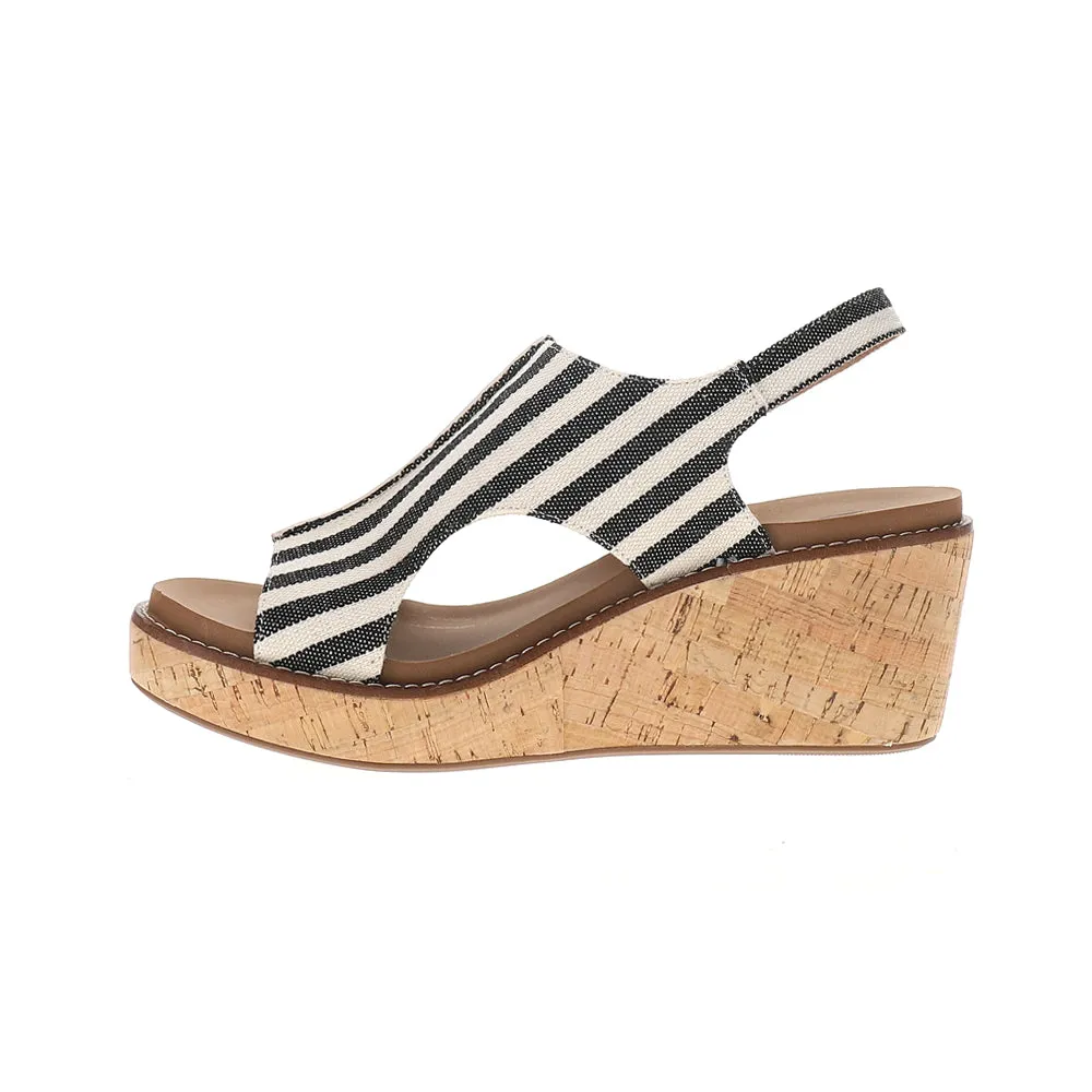 Carley Striped Wedge Sandals