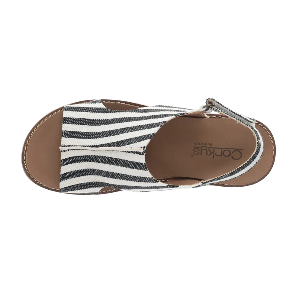 Carley Striped Wedge Sandals