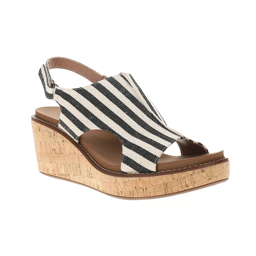 Carley Striped Wedge Sandals