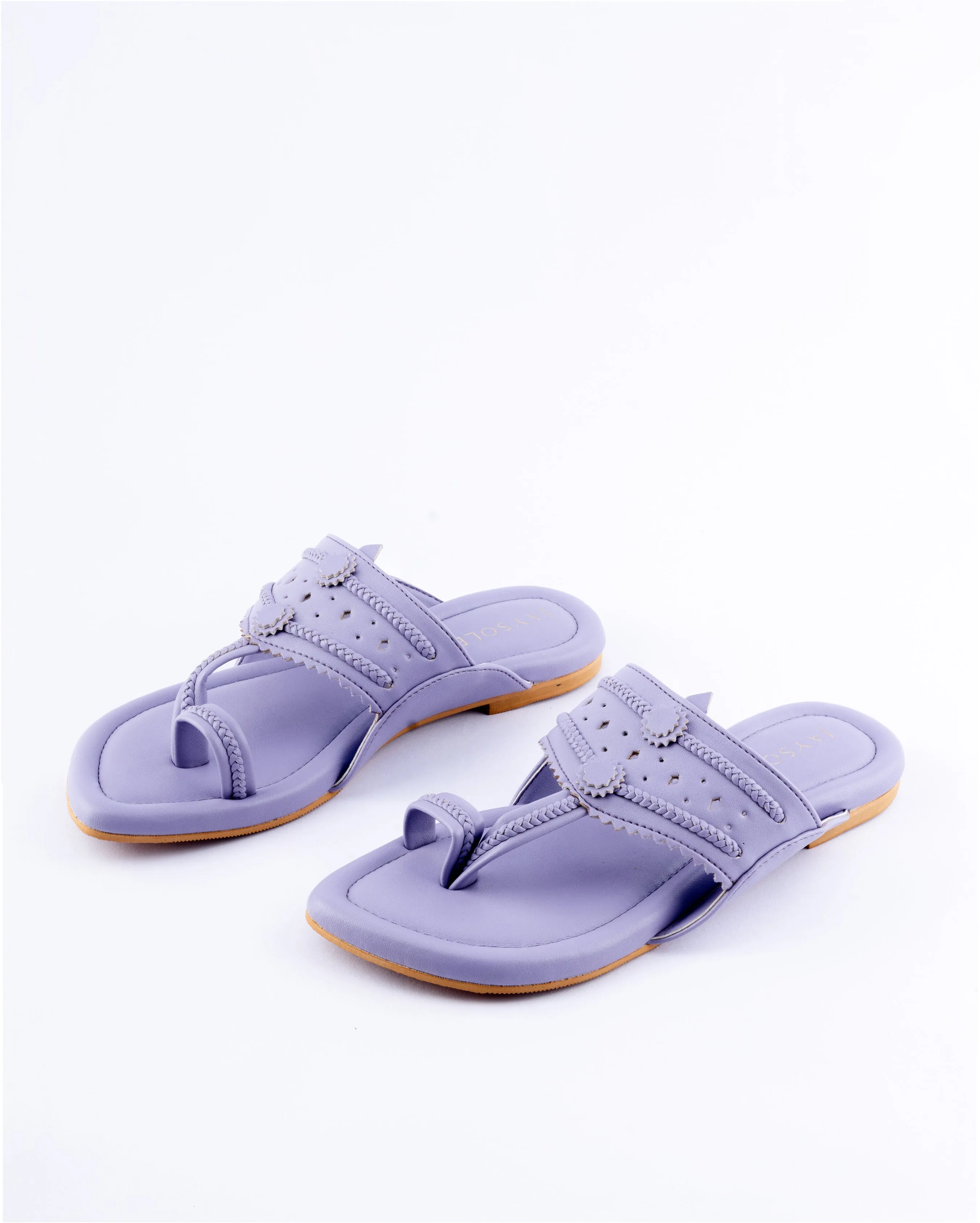 Chatelle Lavender Solid Kolha Flats