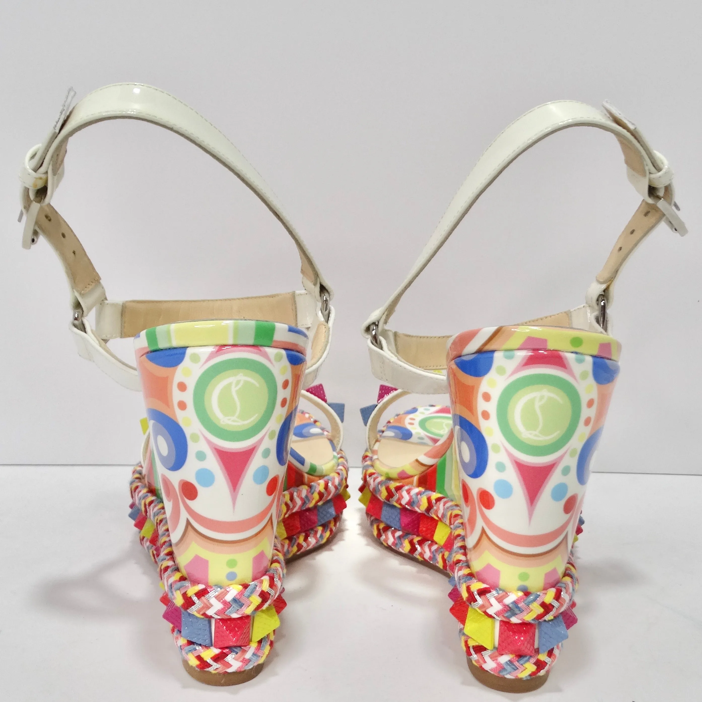 Christian Louboutin Multicolor Printed Stud Wedges