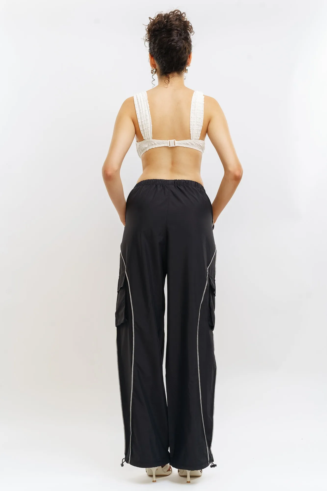 Contrast Piping Cargo Pants