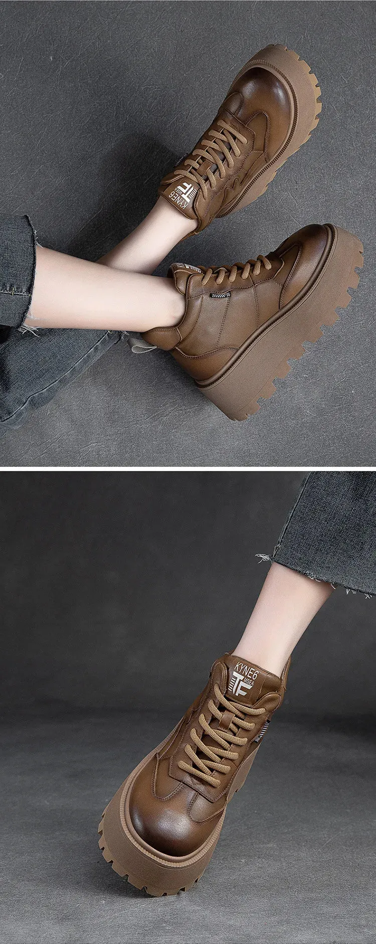 Genuine Leather Thick Sole Plush  Plush Warm Boots