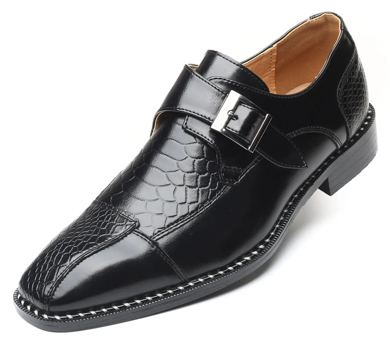 Men's Alligator Composite Monk Strap Loafers