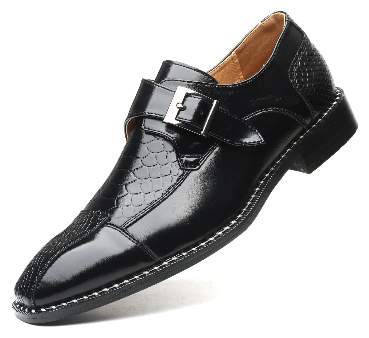 Men's Alligator Composite Monk Strap Loafers