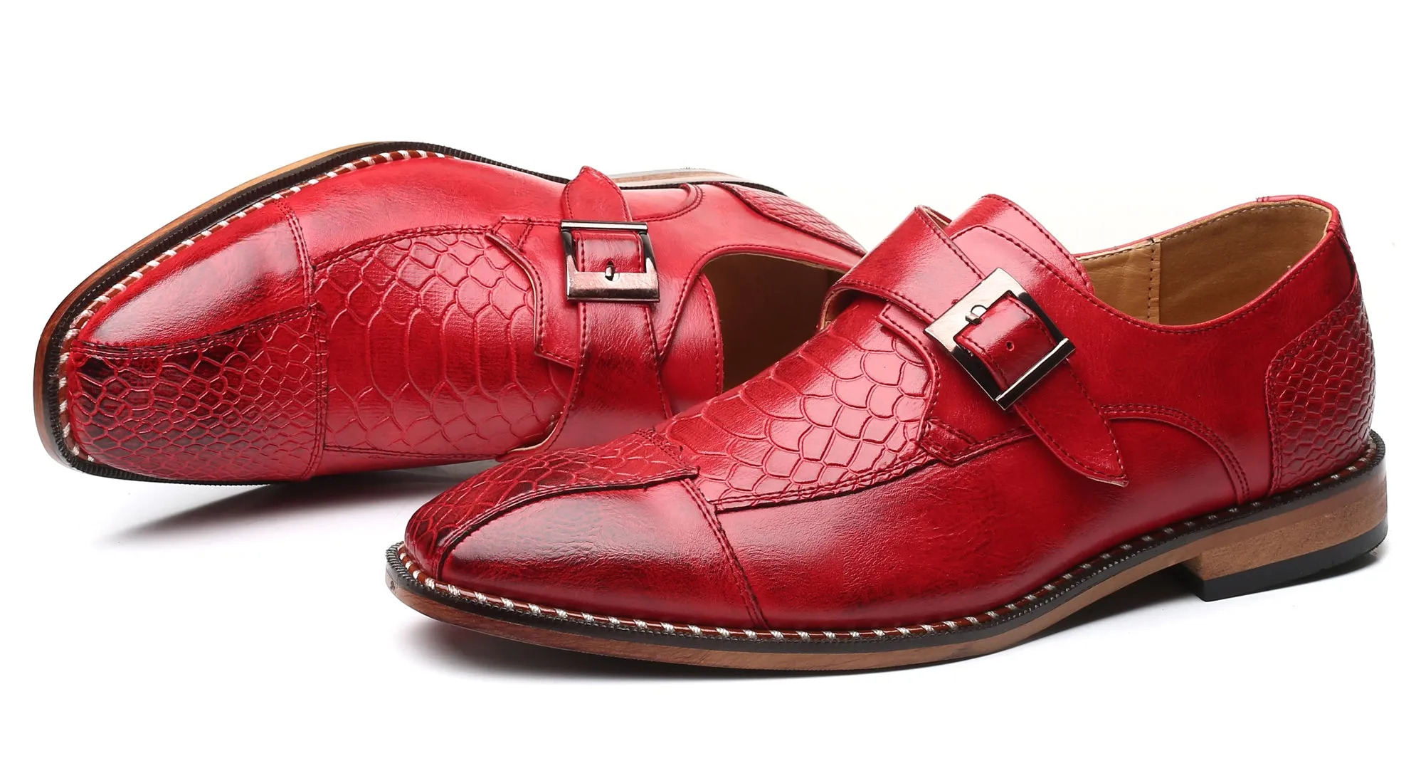 Men's Alligator Composite Monk Strap Loafers