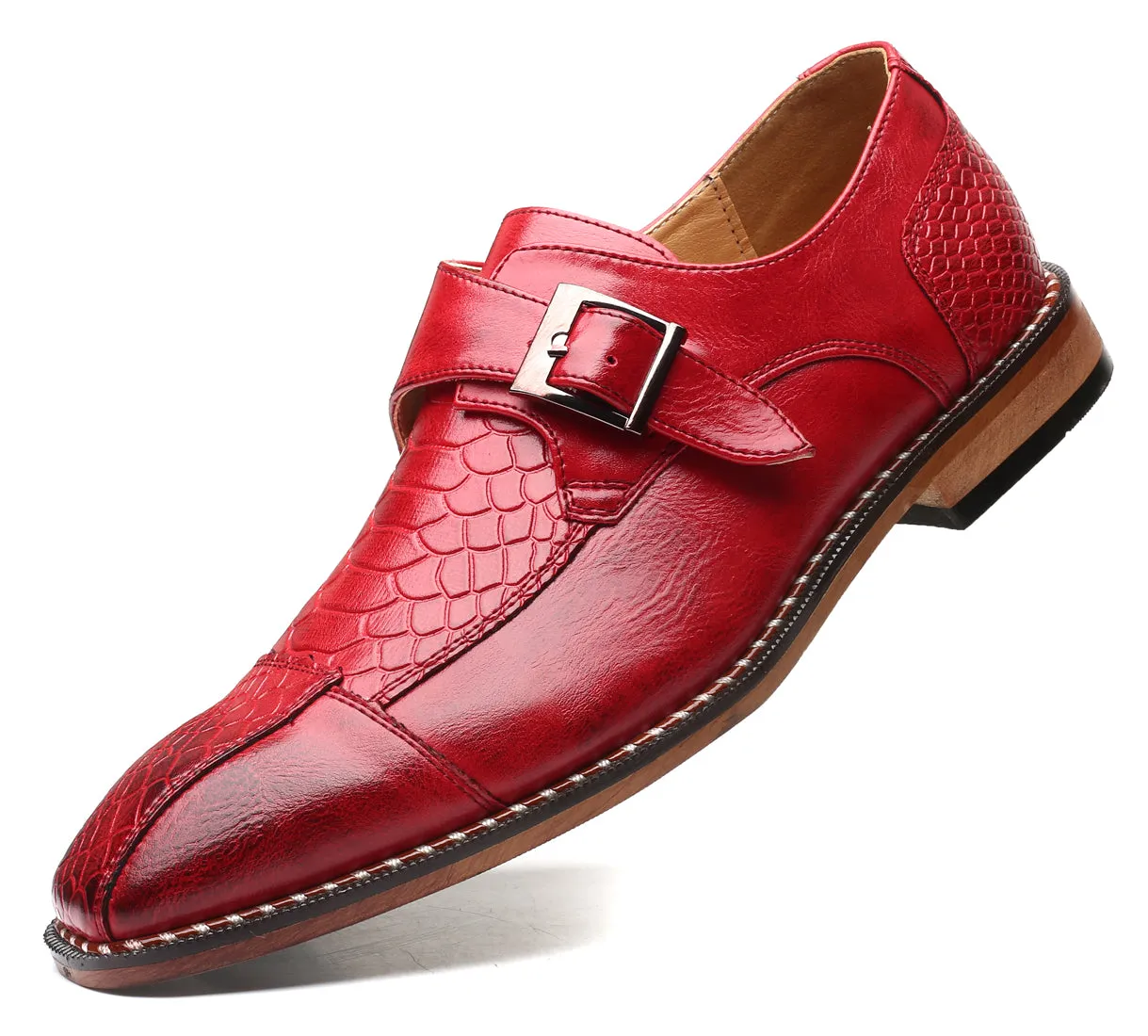 Men's Alligator Composite Monk Strap Loafers