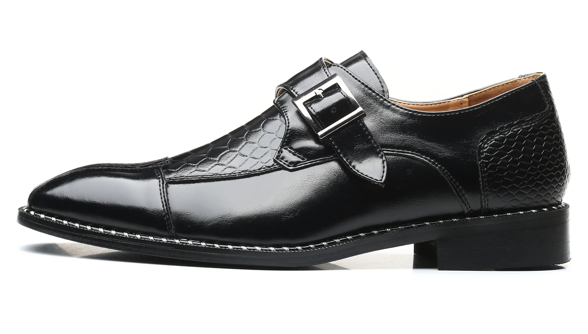 Men's Alligator Composite Monk Strap Loafers