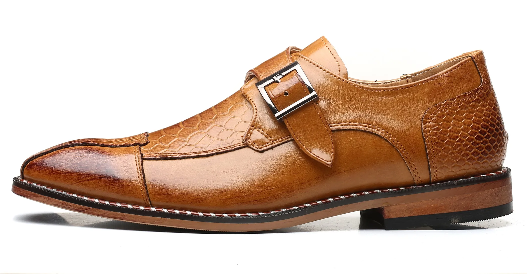 Men's Alligator Composite Monk Strap Loafers