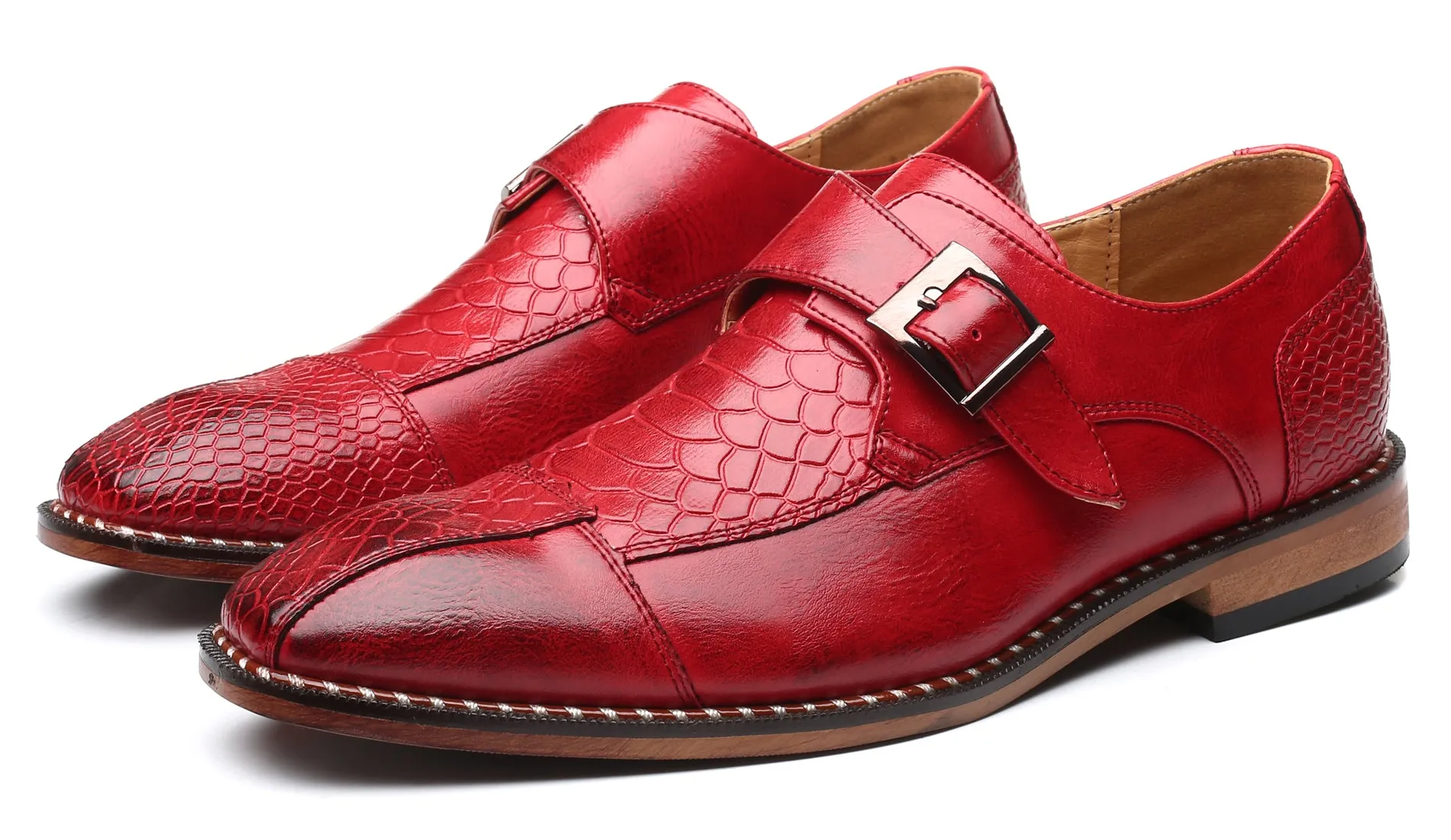 Men's Alligator Composite Monk Strap Loafers