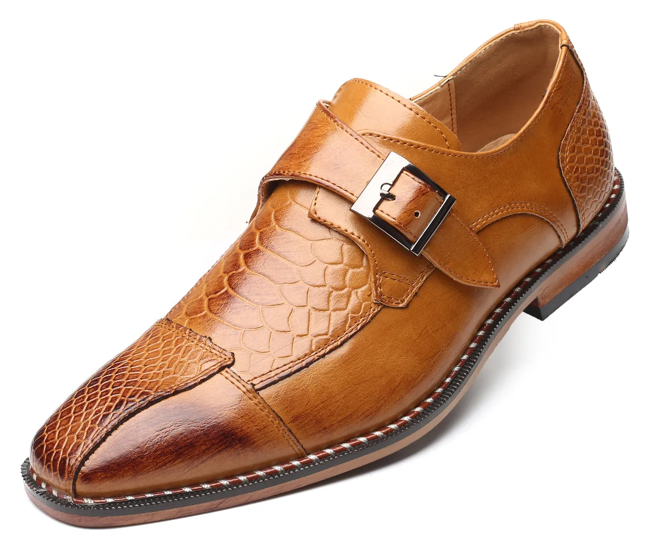 Men's Alligator Composite Monk Strap Loafers