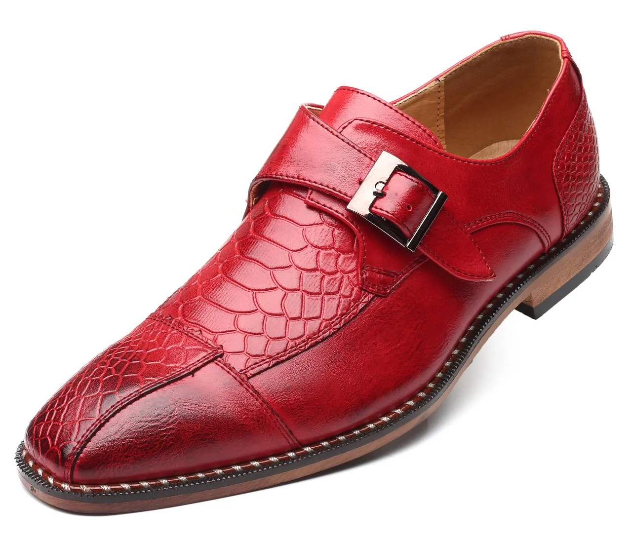 Men's Alligator Composite Monk Strap Loafers