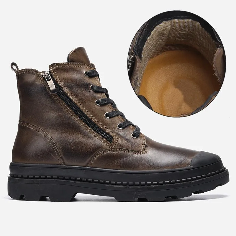 Men's Genuine Leather Warm Boots