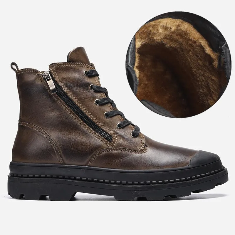 Men's Genuine Leather Warm Boots