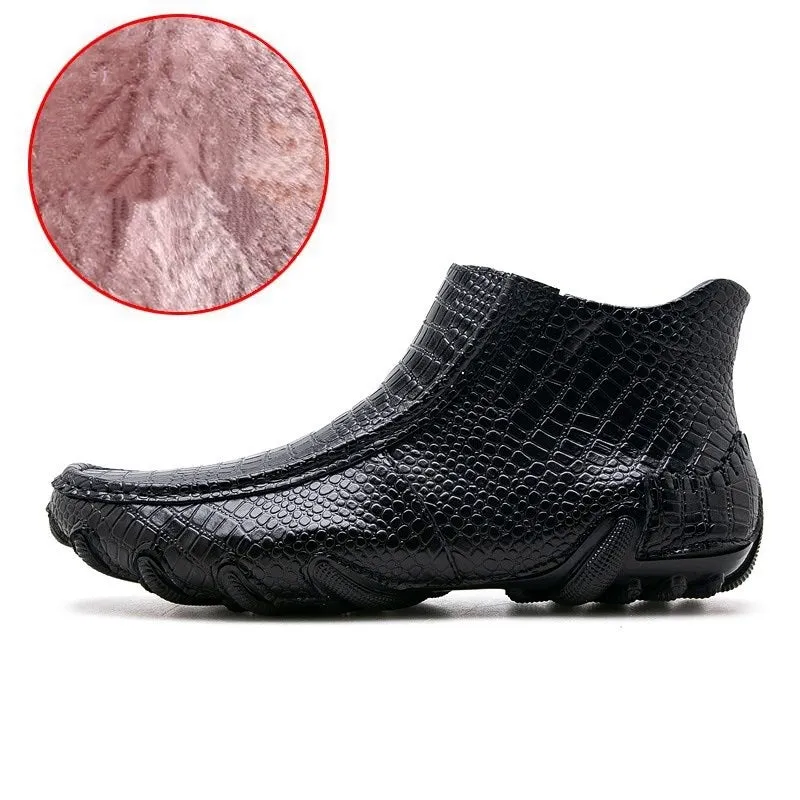 Men's Leather Warm Ankle Boots