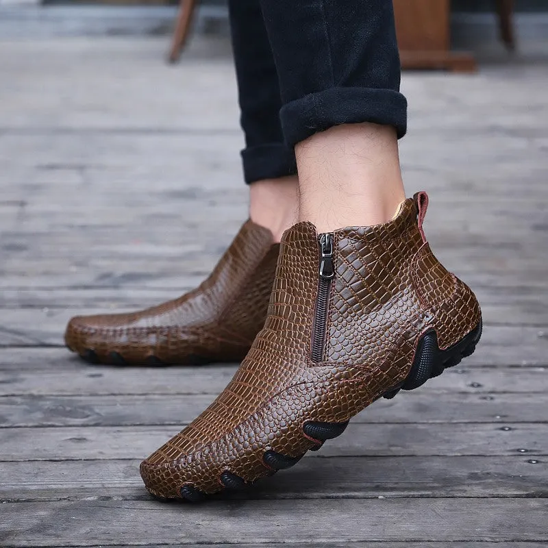 Men's Leather Warm Ankle Boots