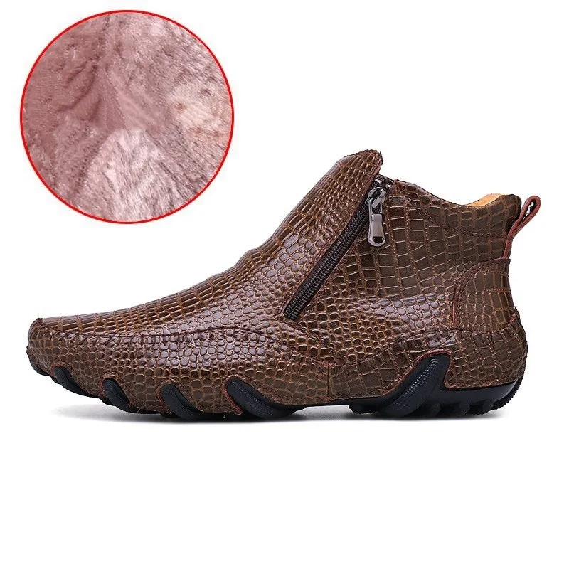 Men's Leather Warm Ankle Boots