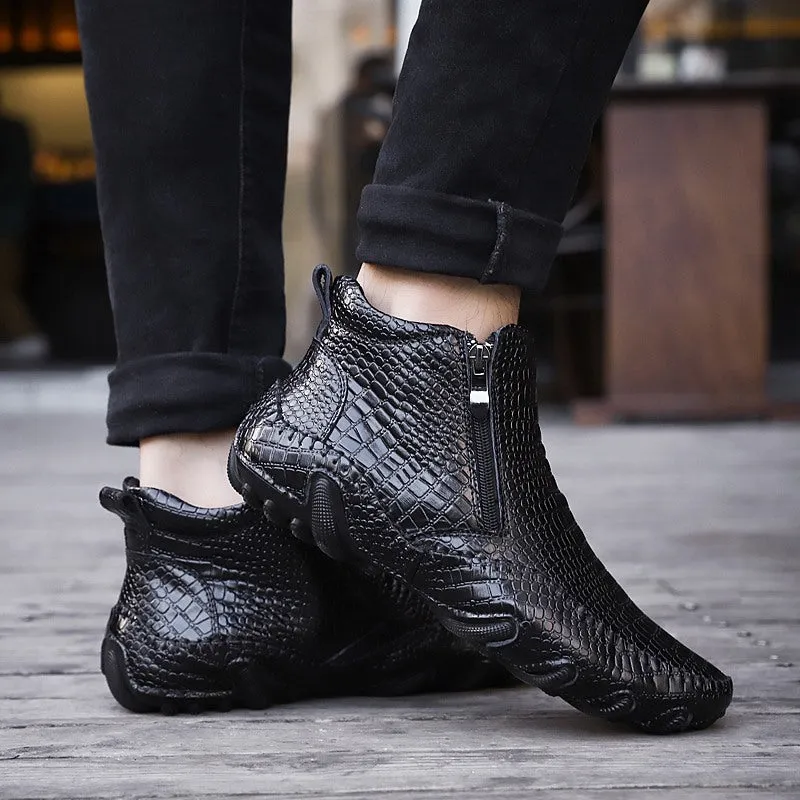 Men's Leather Warm Ankle Boots