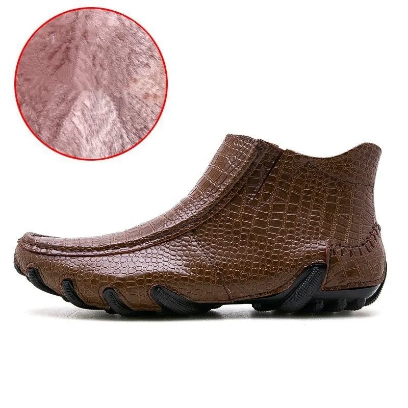 Men's Leather Warm Ankle Boots