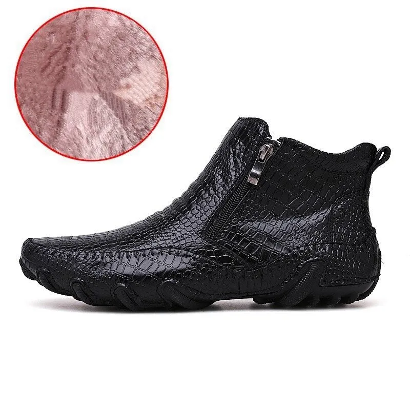 Men's Leather Warm Ankle Boots