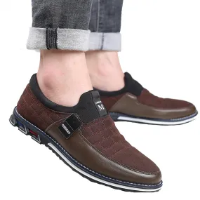 Men's Slip on Loafers Soft Microfiber Leather Shoes,Brown