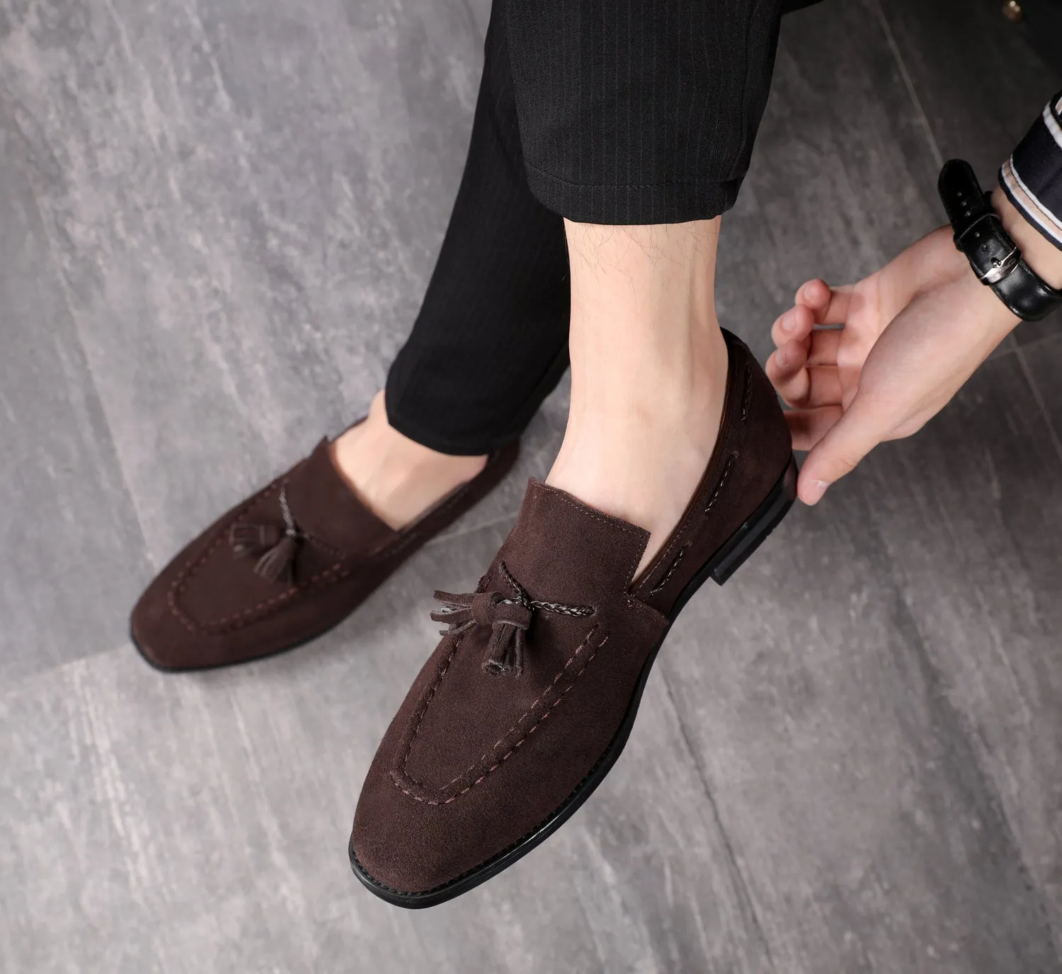 Men's Tassel Bicycle Toe Loafers