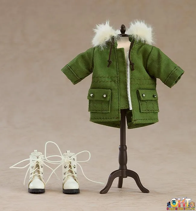 Nendoroid Doll Warm Clothing Set: Boots & Mod Coat (Black/Khaki Green)