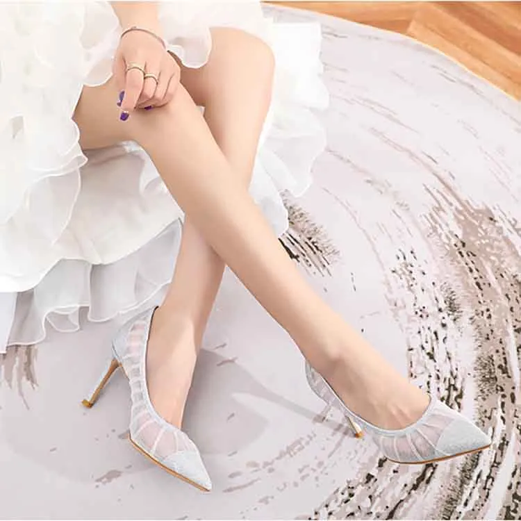 Pointed Toe High Heels Women Pumps Transparent Party Wedding Shoes