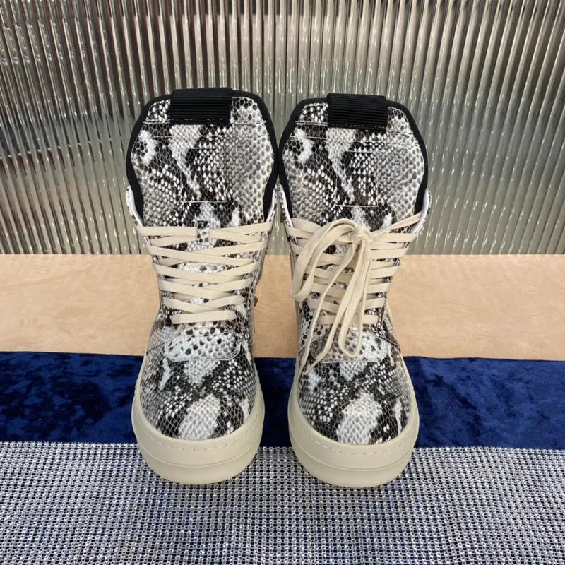 Rick Owens Geobasket Sneakers - Snakeskin Print