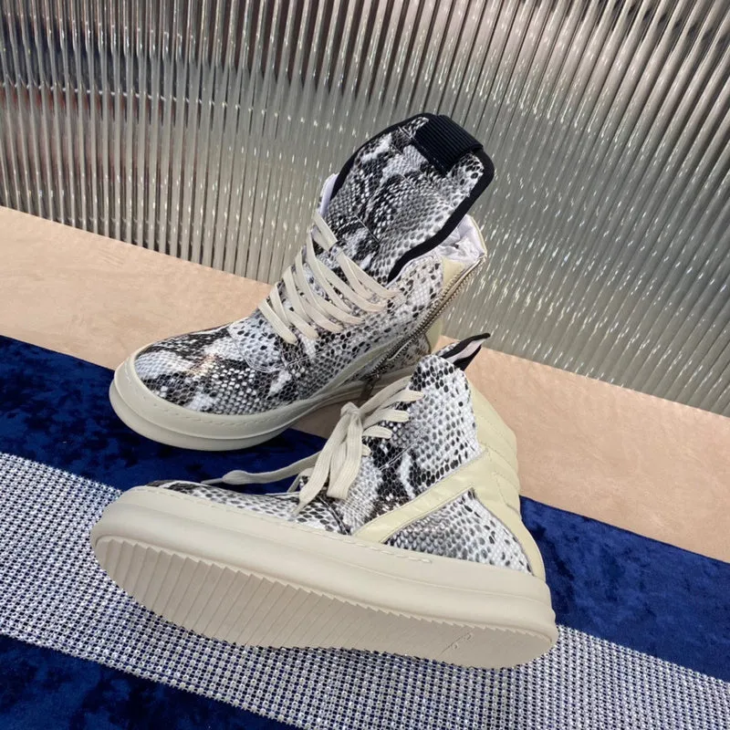 Rick Owens Geobasket Sneakers - Snakeskin Print