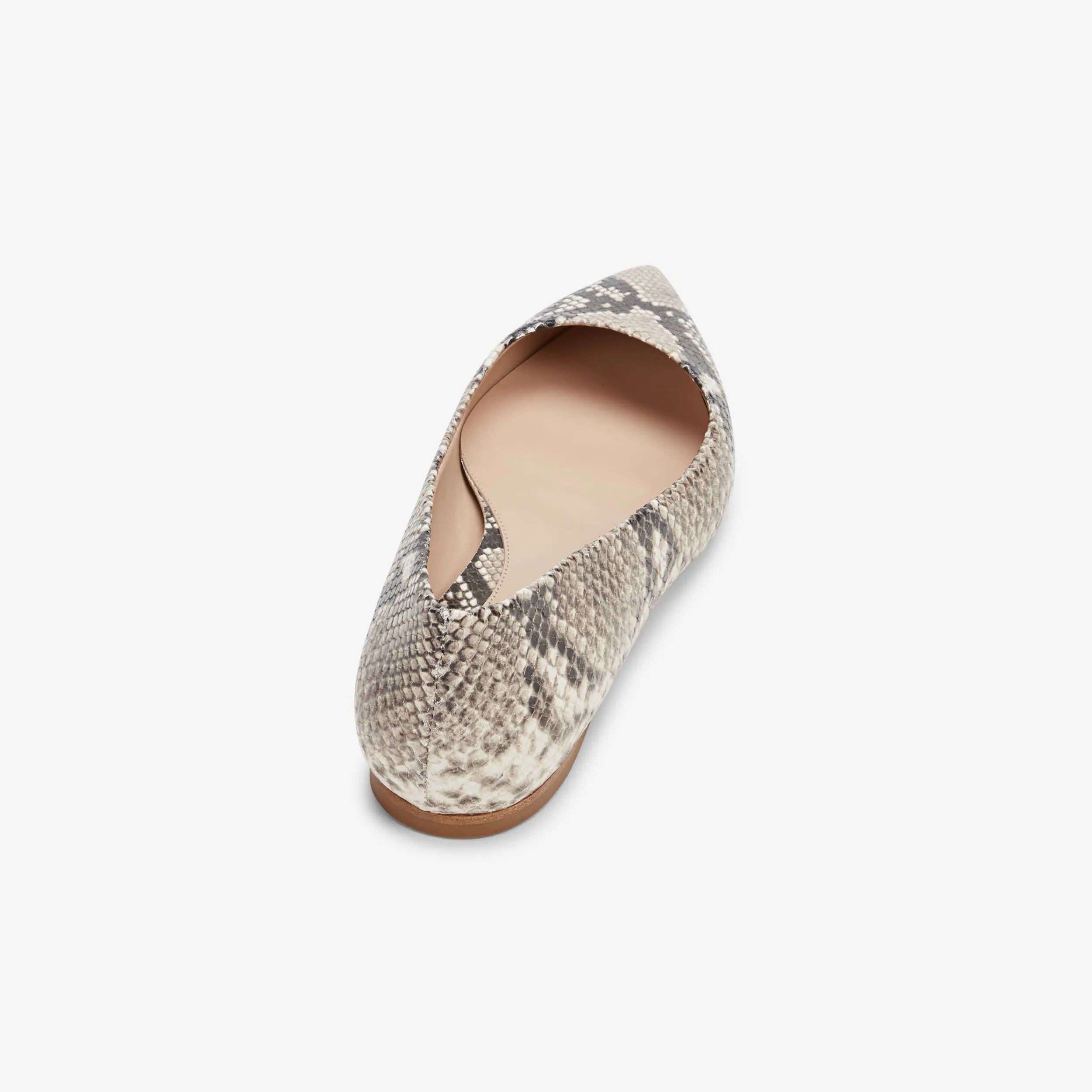 Rowan Flat - Embossed Snakeskin :: Black / Ivory