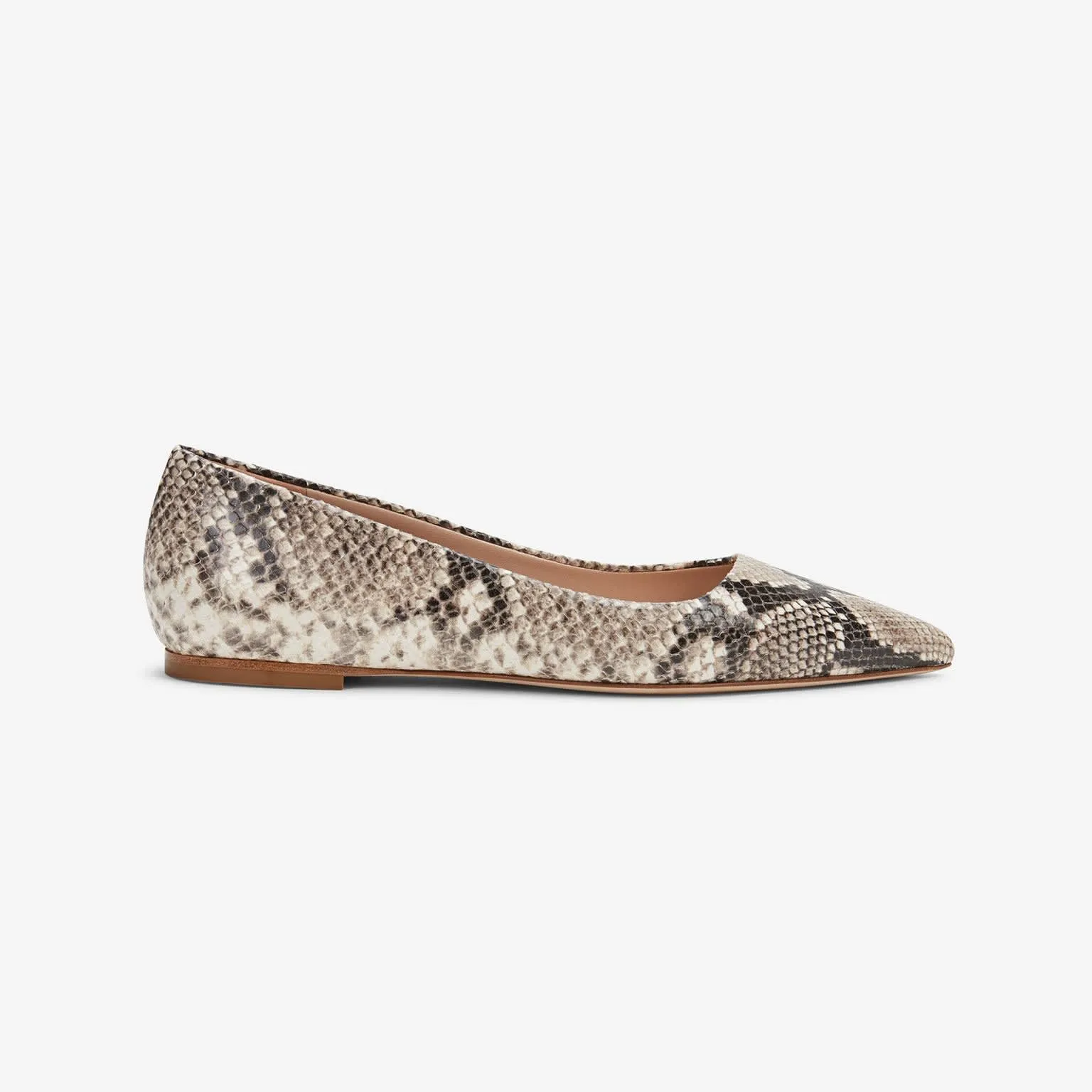 Rowan Flat - Embossed Snakeskin :: Black / Ivory