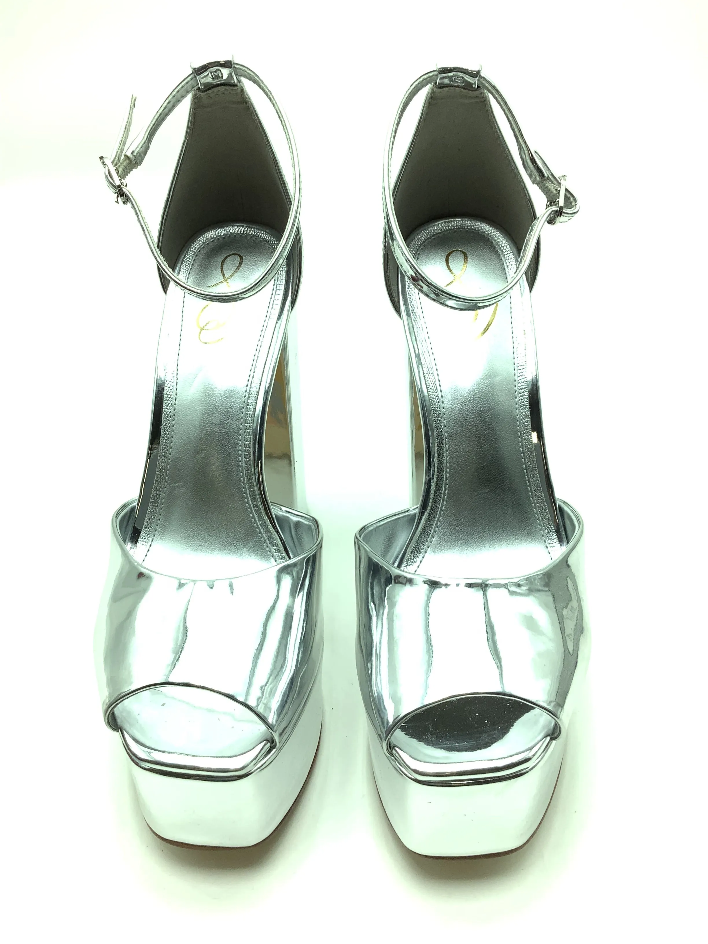 Sam Edelman Koi Platform Heel Patent Leather Metallic Size 7.5