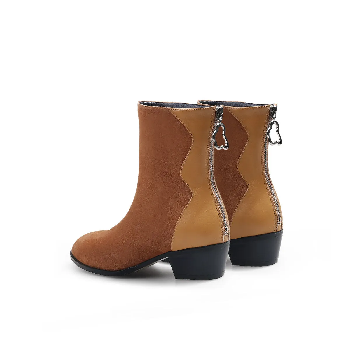 Stylish Suede Block Heel Boots