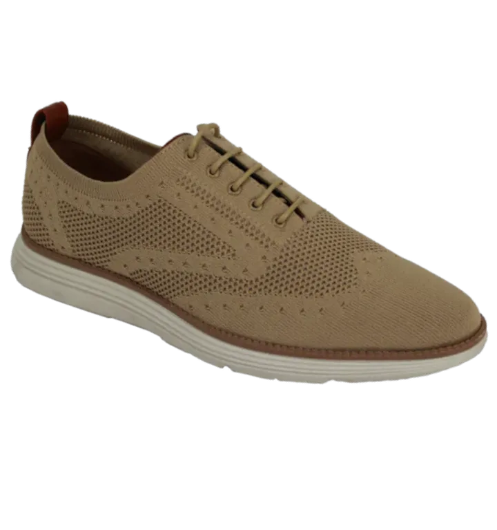 Tan khaki Men’s Sneakers Casual Lace-Up Shoes Soft Material Rubber Sole