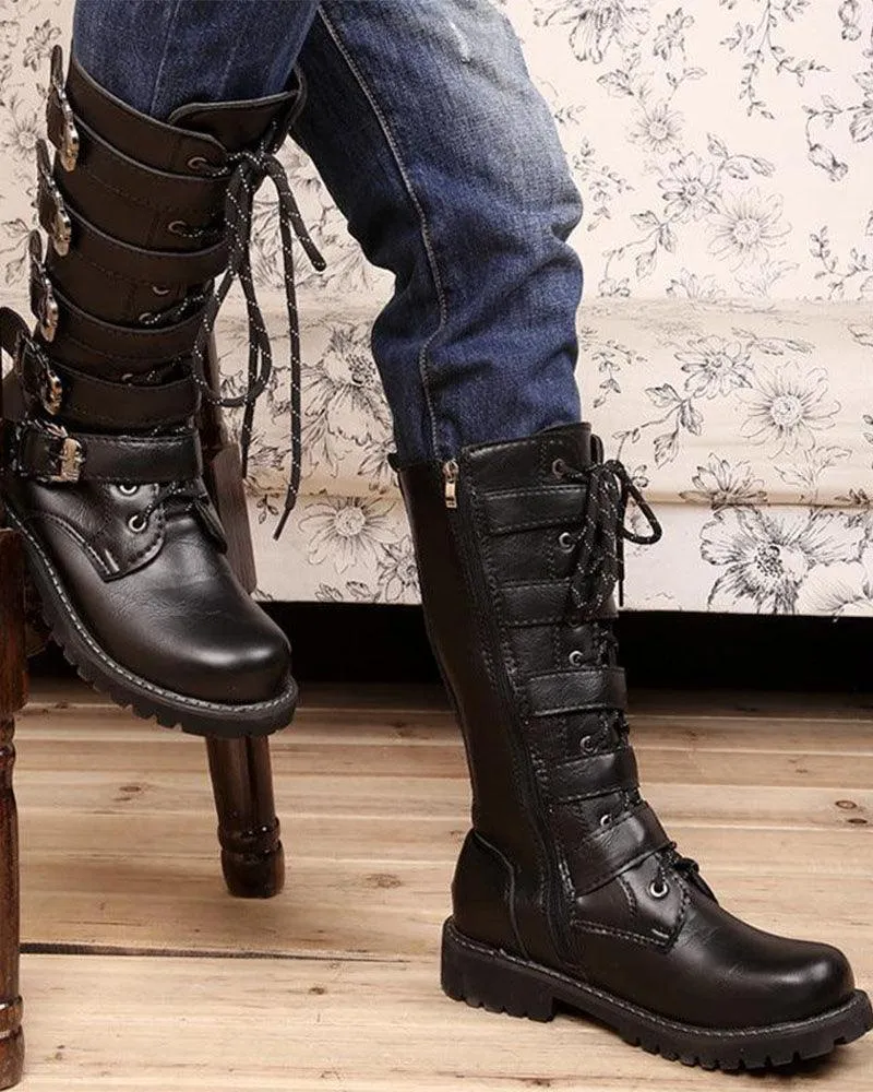 Techwear Punk Motorcycle Riding Boots